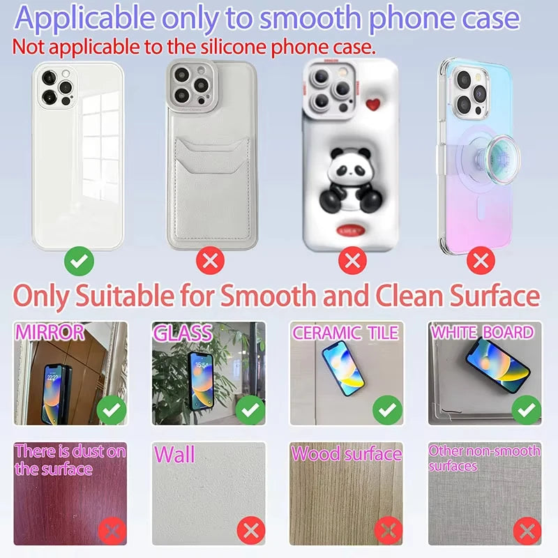 Silicone Suction Phone Holder Multifunctional Suction Cup Wall Stand Anti-Slip Phone Case Back Holder for Makeup Selfie Video
