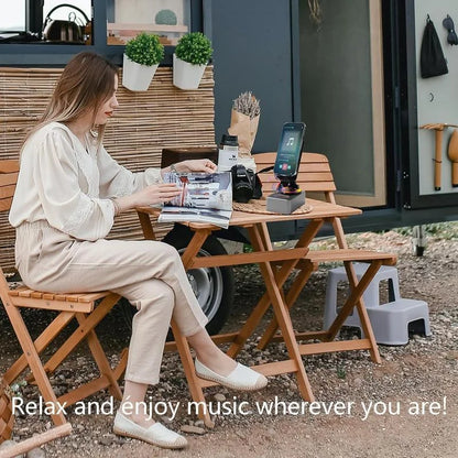 Wireless Audio Bluetooth Speaker withPower Bank, 5 in 1 Emergency Charging LEDPhone Holder Festival Gifts for Friend Family