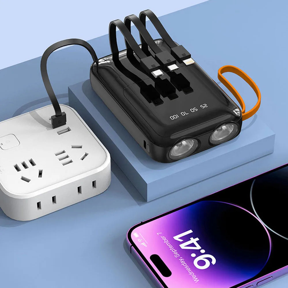 18650 Power Bank Fast Charging Powerbank Portable Battery Charger PowerBank For iPhone Xiaomi 4IN1 Mini Battery Storage Boxes