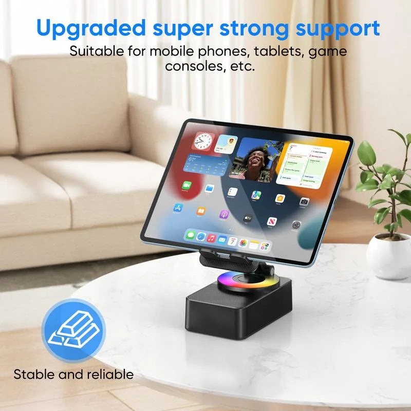 Wireless Audio Bluetooth Speaker withPower Bank, 5 in 1 Emergency Charging LEDPhone Holder Festival Gifts for Friend Family