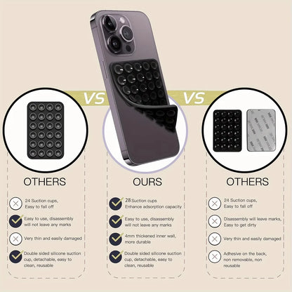Silicone Suction Phone Holder Multifunctional Suction Cup Wall Stand Anti-Slip Phone Case Back Holder for Makeup Selfie Video