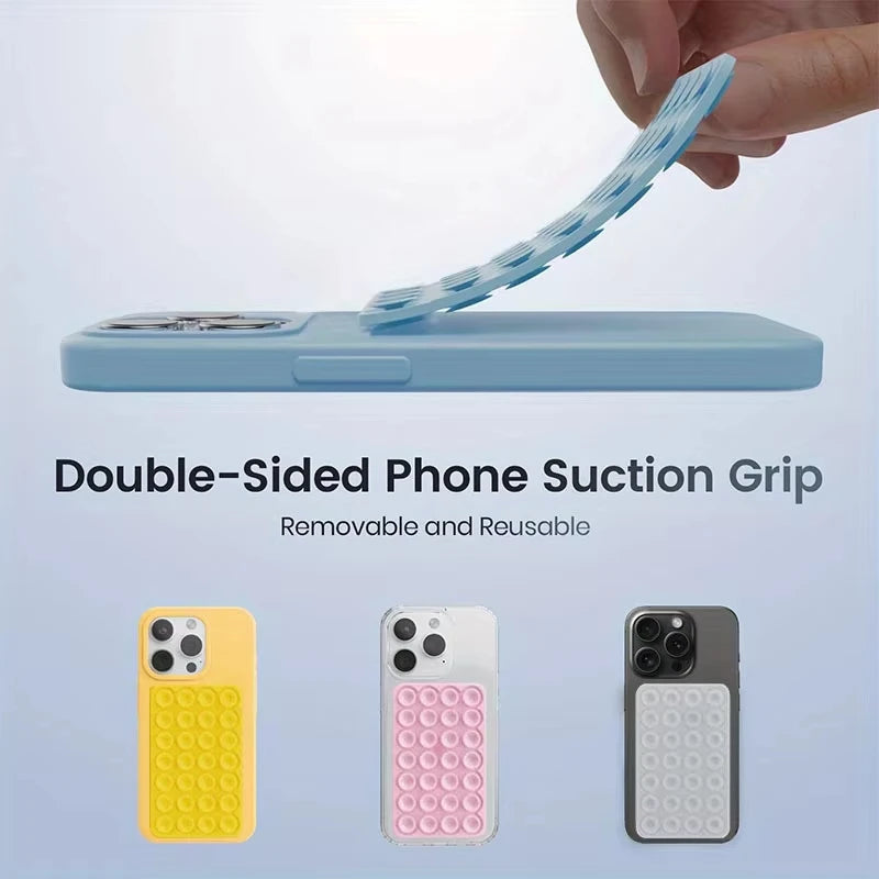 Silicone Suction Phone Holder Multifunctional Suction Cup Wall Stand Anti-Slip Phone Case Back Holder for Makeup Selfie Video