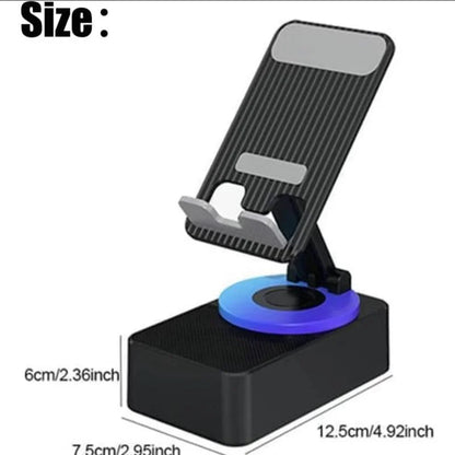 Wireless Audio Bluetooth Speaker withPower Bank, 5 in 1 Emergency Charging LEDPhone Holder Festival Gifts for Friend Family